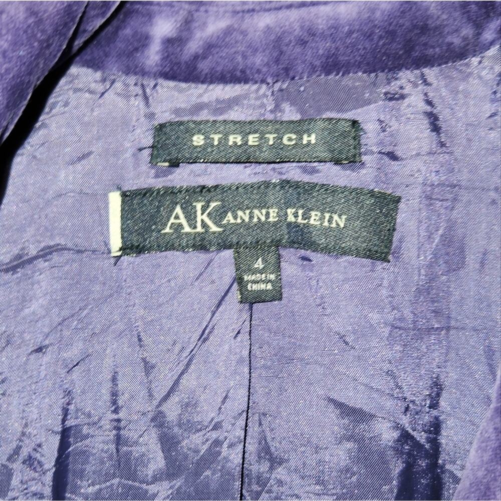 AK Anne Klein Stretch Purple Suede Blazer sz 4 EUC - Picture 5 of 16